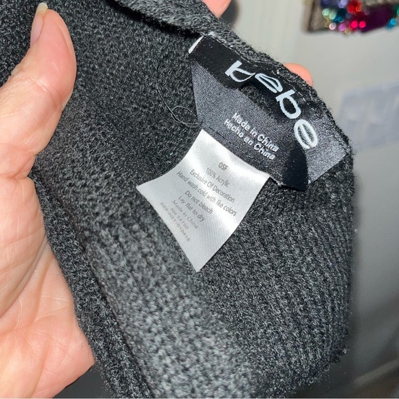 Bebe gold stud black sweater Scarf vintage retro y2k - Picture 3 of 4